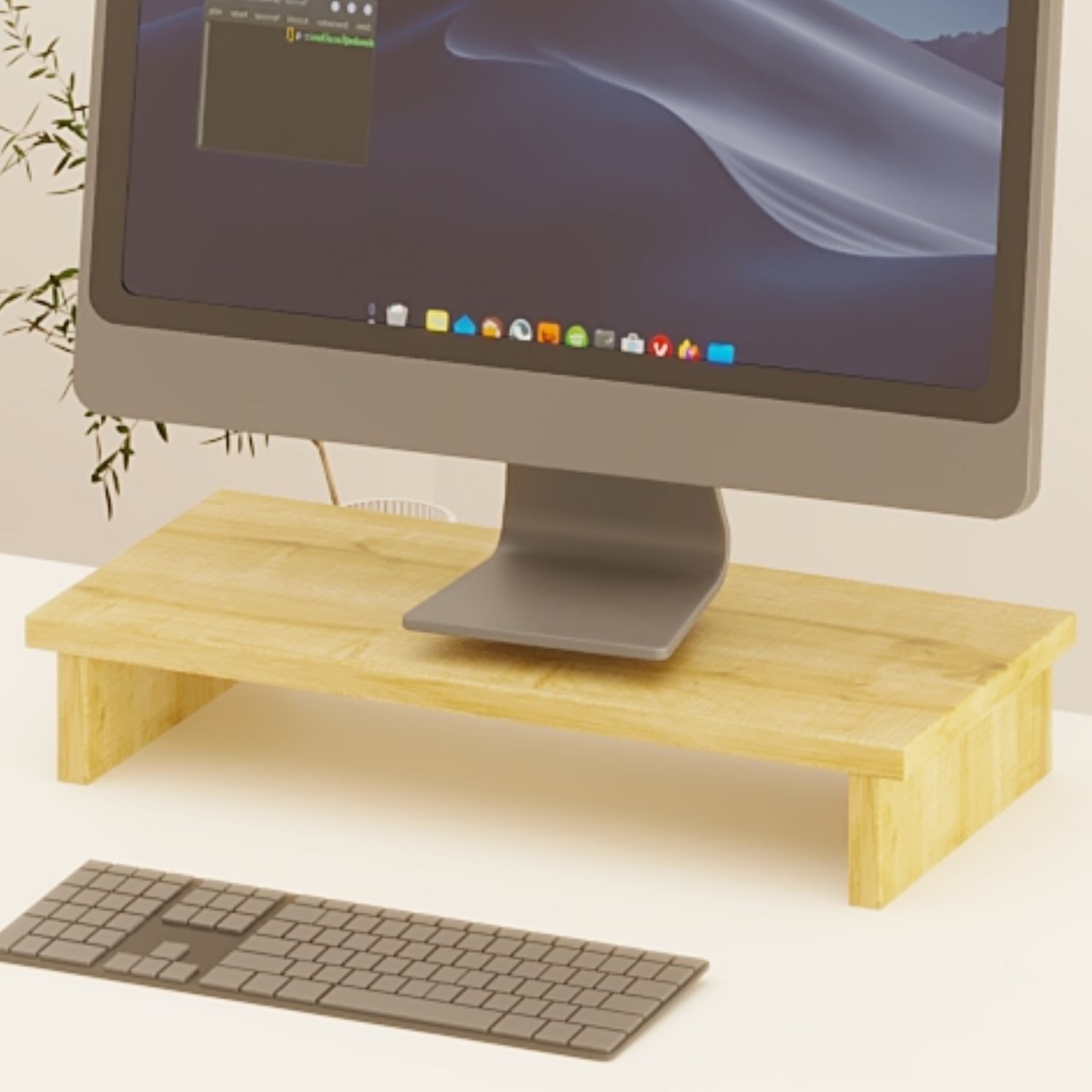 Erc Monifleks Tekli Ergonomik Monitör Altlığı, Monitör Yükseltici Safir Meşe