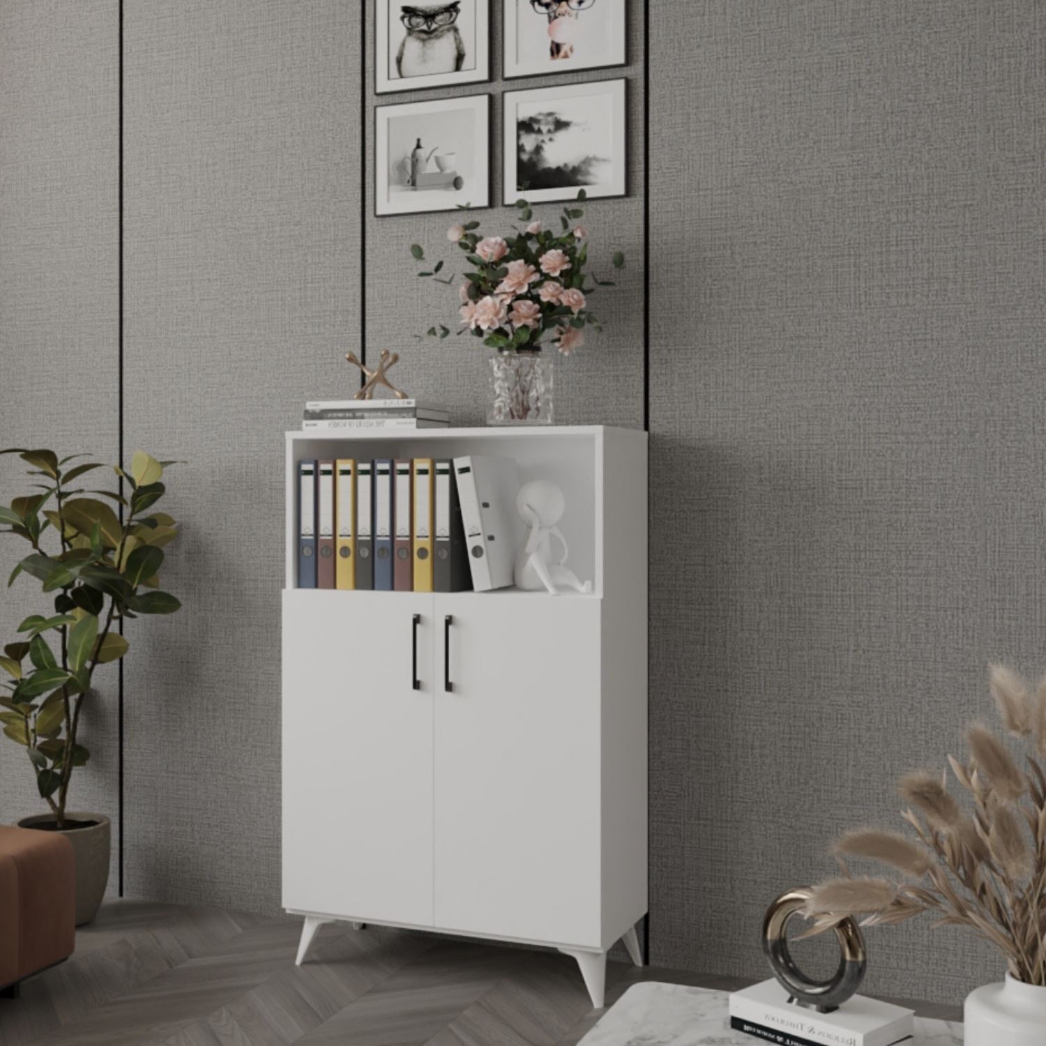 Viesmo Nova 3 Raflı Dosya Dolabı, Ofis Dolabı Beyaz