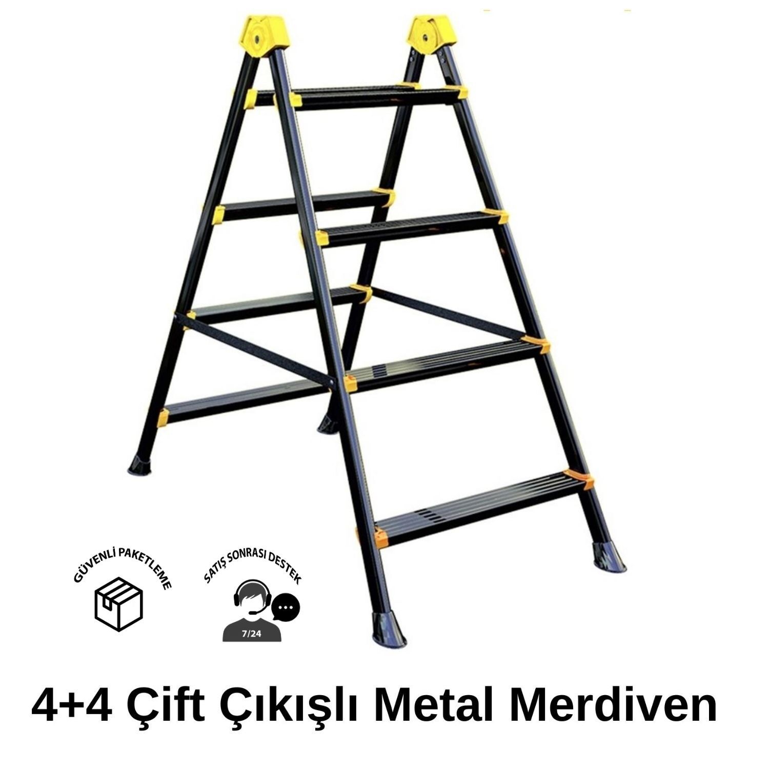Zigana 4+4 Hardy Çift Çıkışlı Hafif Metal Merdiven