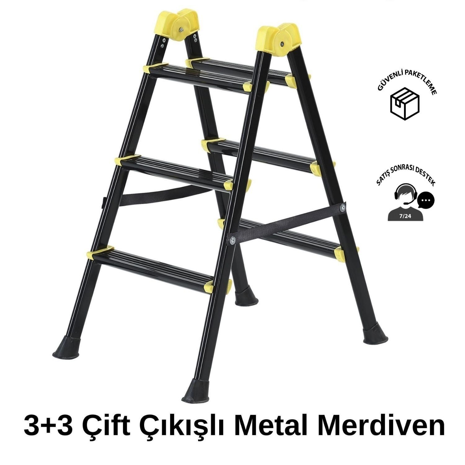 Zigana 3+3 Hardy Çift Çıkışlı Hafif Metal Merdiven