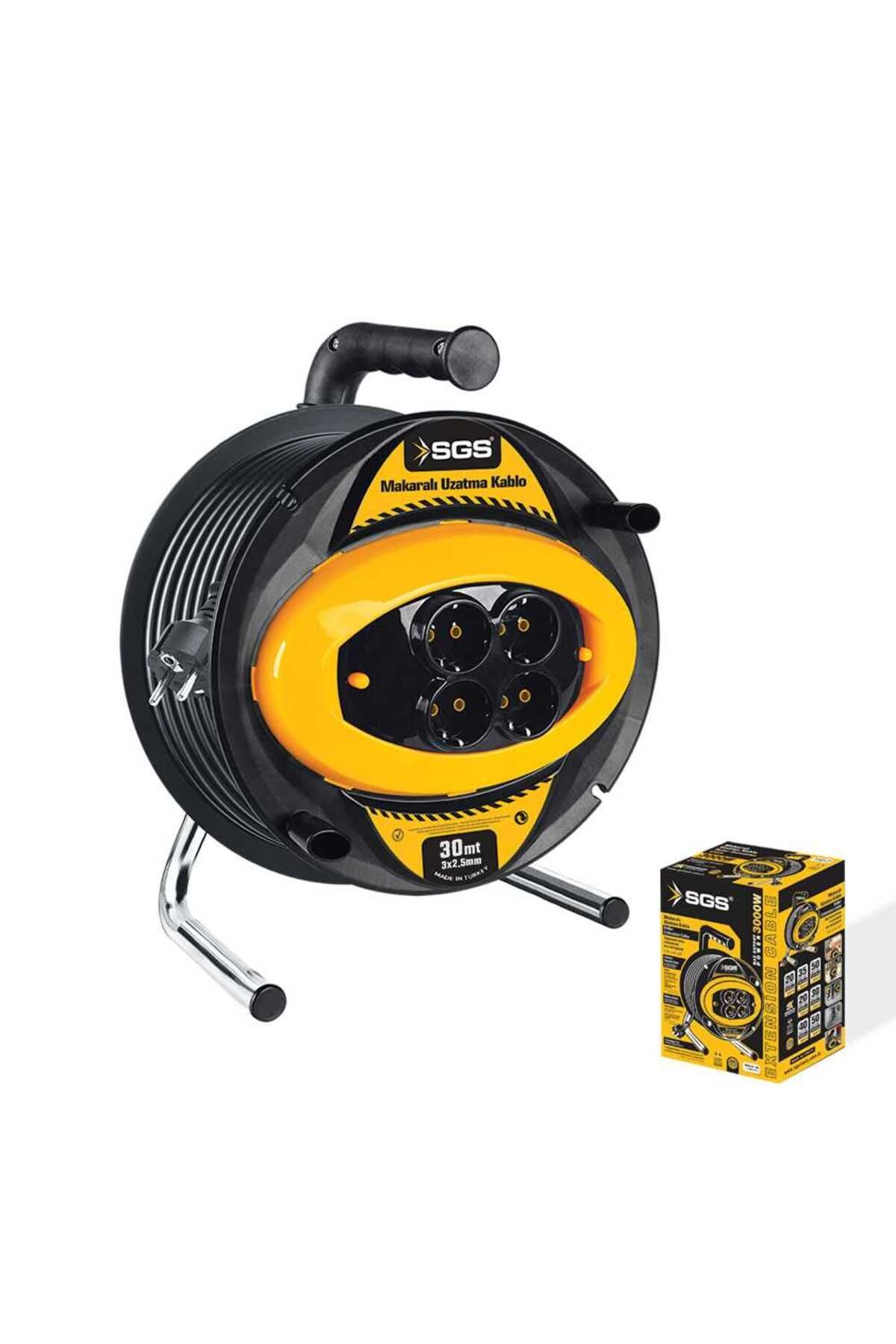 Makaralı Uzatma Kablosu 3x2,5 30mt Sgs 2134