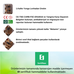 Erc Luna Duvara Montajlı Kitaplık, Raf Safir Meşe