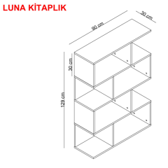 Erc Luna Duvara Montajlı Kitaplık, Raf Beyaz