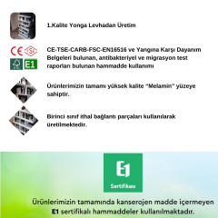 Erc Luna Duvara Montajlı Kitaplık, Raf Beyaz