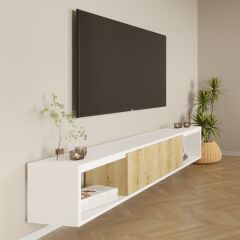 Viesmo Modeno Tv Ünitesi Safir Meşe Beyaz