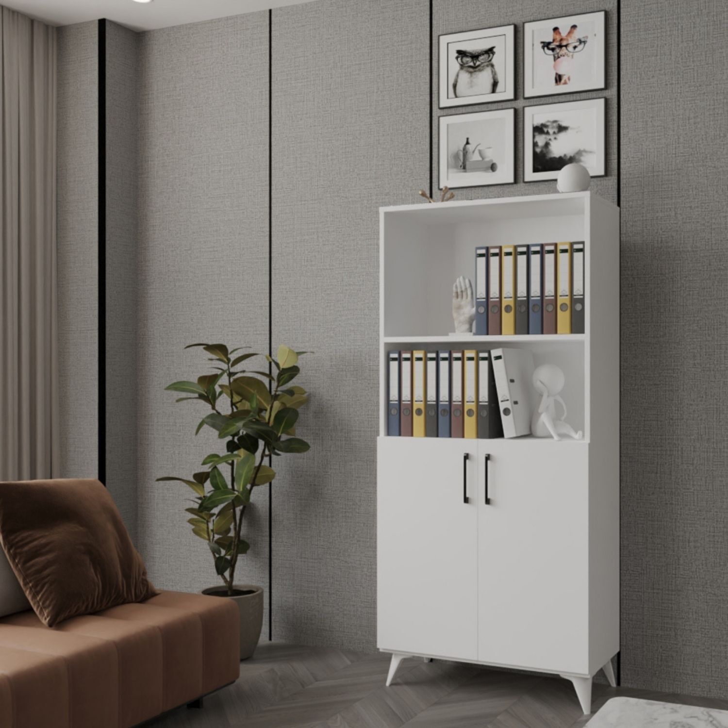 Viesmo Nova 4 Raflı Dosya Dolabı, Ofis Dolabı Beyaz