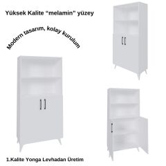 Viesmo Nova 4 Raflı Dosya Dolabı, Ofis Dolabı Beyaz