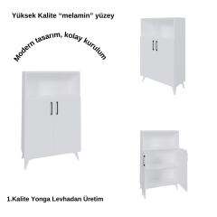 Viesmo Nova 3 Raflı Dosya Dolabı, Ofis Dolabı Beyaz