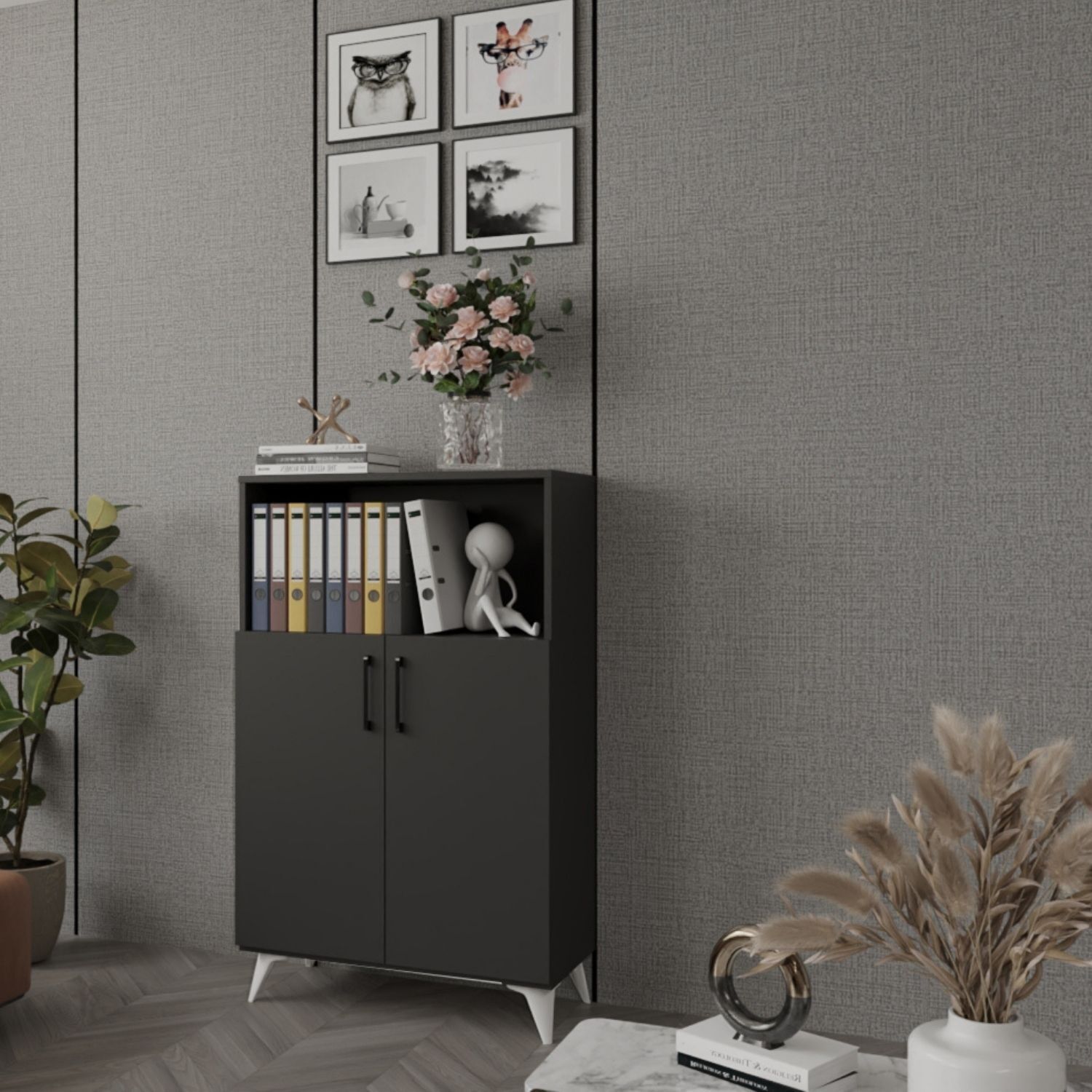 Viesmo Nova 3'lü Dosya Dolabı, Ofis Dolabı Antrasit