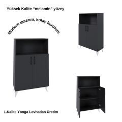 Viesmo Nova 3'lü Dosya Dolabı, Ofis Dolabı Antrasit