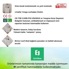 Viesmo Tidy Dört Çekmeceli Şifonyer Beyaz Safir Meşe
