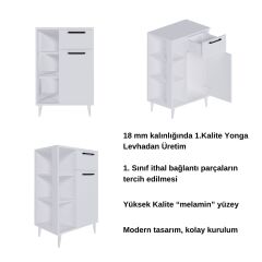 Lina Çok Amaçlı Dolap, Kahve Dolabı, Kitaplık Beyaz