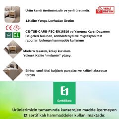 Rava Tek Çekmeceli Raflı Komodin Beyaz Safirmeşe