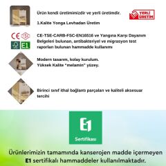 Askılı 2 Kapaklı Raflı Portmanto Vestiyer Beyaz Safirmeşe