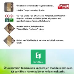 Vesta İki Kapaklı Raflı Dolaplı PortmantoVestiyer Çok Amaçlı Dolap