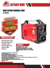 Stayer MMA  Potenza 200 Max (200A) Kaynak Makinası