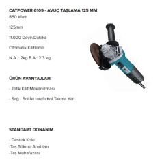 Cat Power Catpower 6109 - Avuç Taşlama 125 Mm